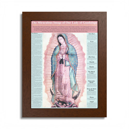 The Miraculous Our Lady of Guadalupe Catholic Poster -Framed