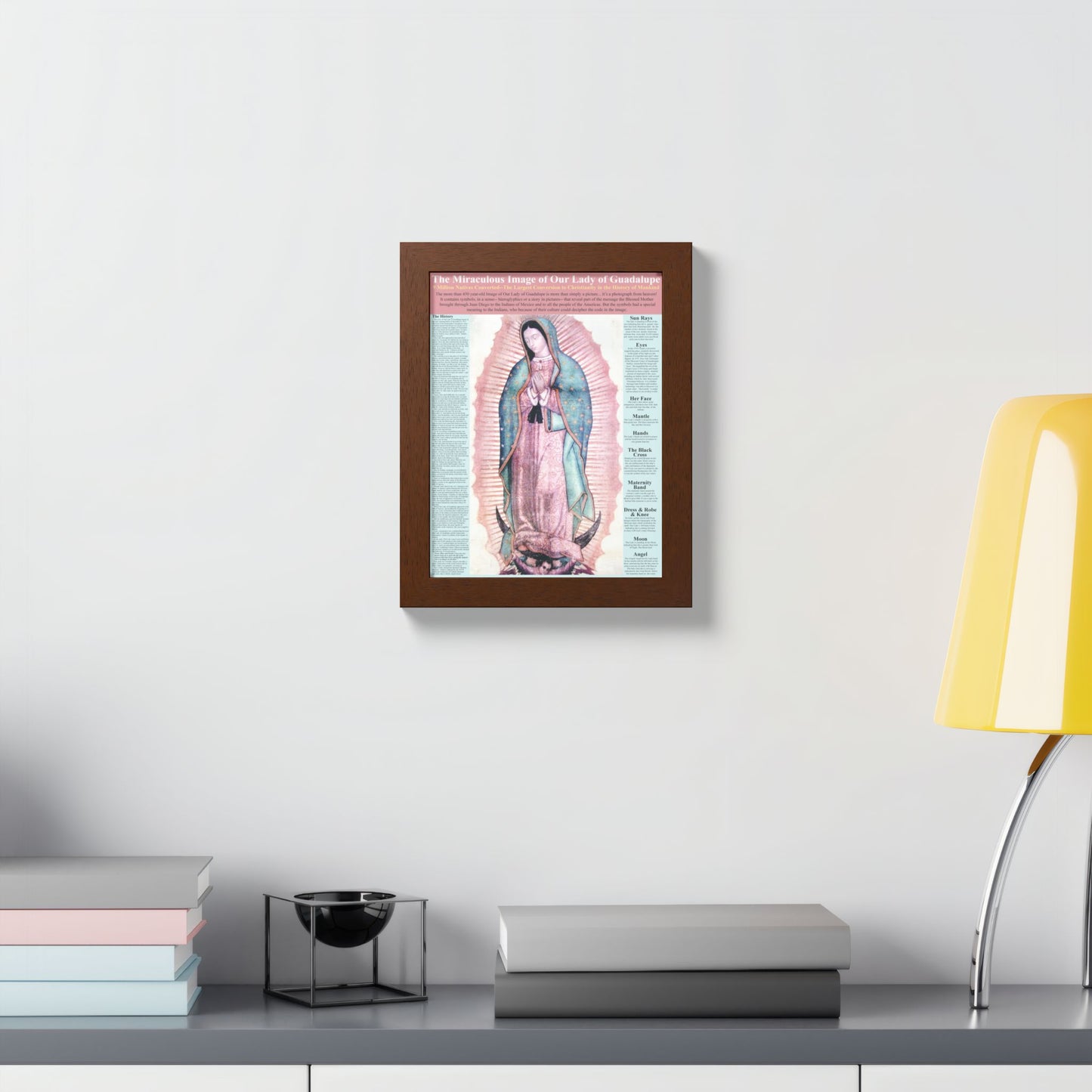 The Miraculous Our Lady of Guadalupe Catholic Poster -Framed