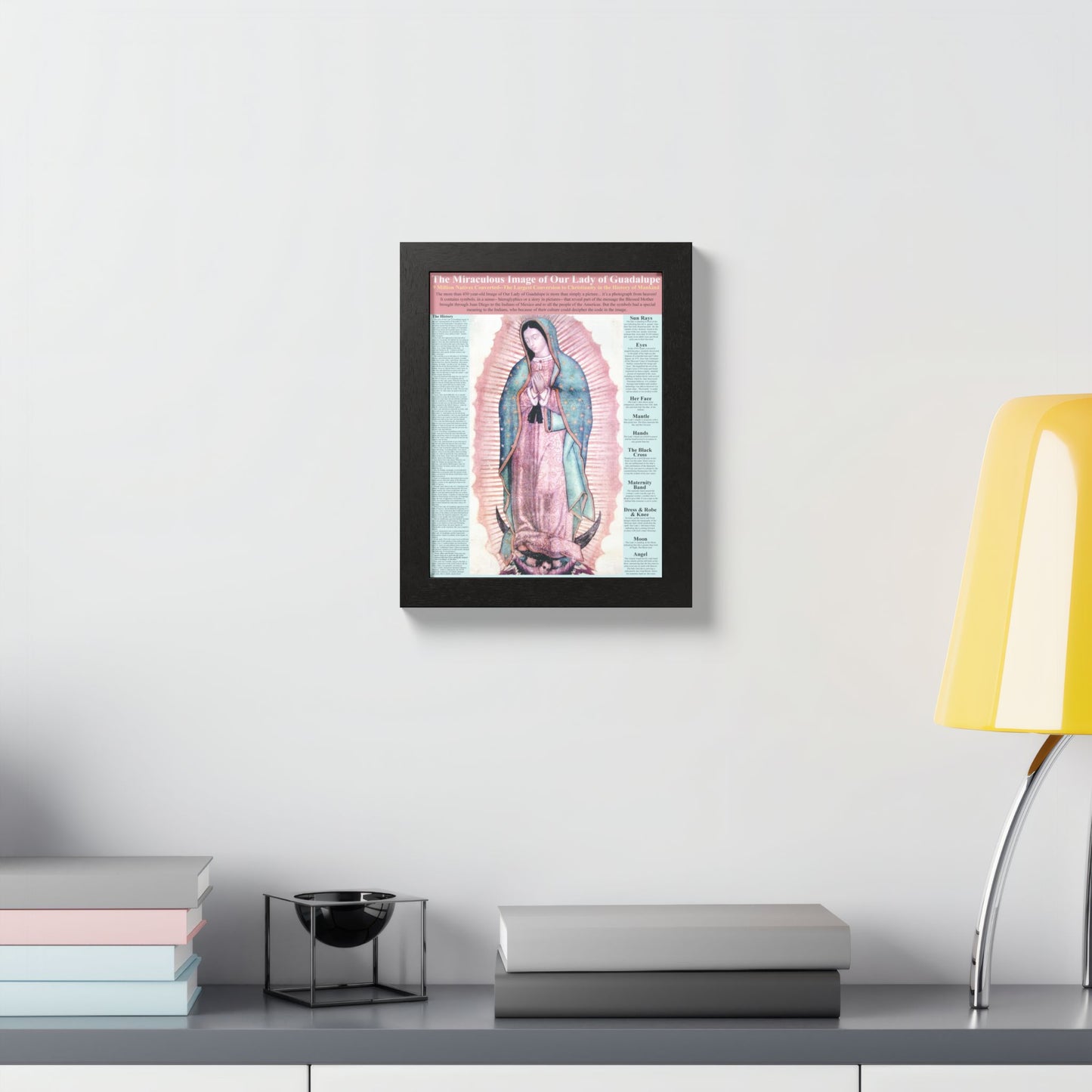The Miraculous Our Lady of Guadalupe Catholic Poster -Framed