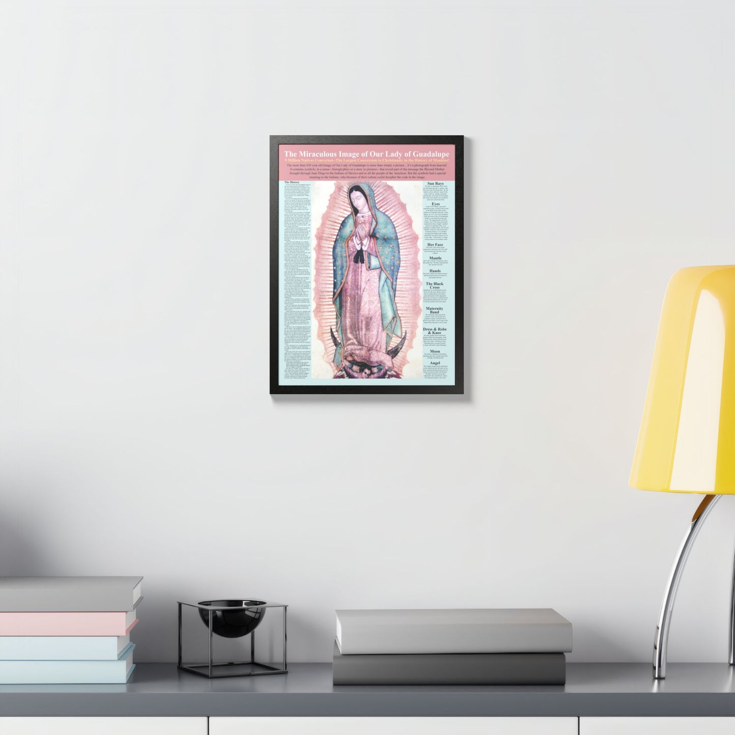 The Miraculous Our Lady of Guadalupe Catholic Poster -Framed