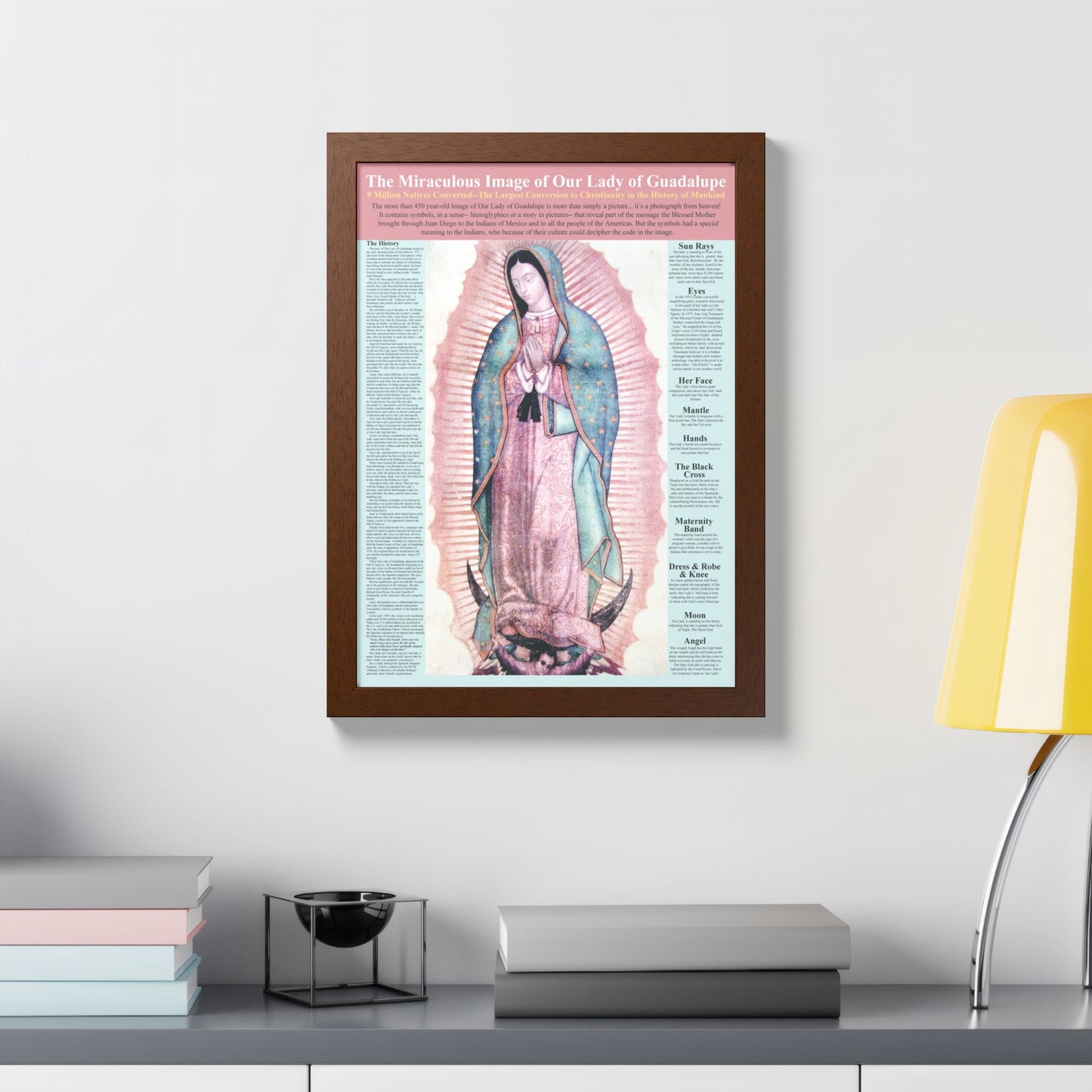 The Miraculous Our Lady of Guadalupe Catholic Poster -Framed