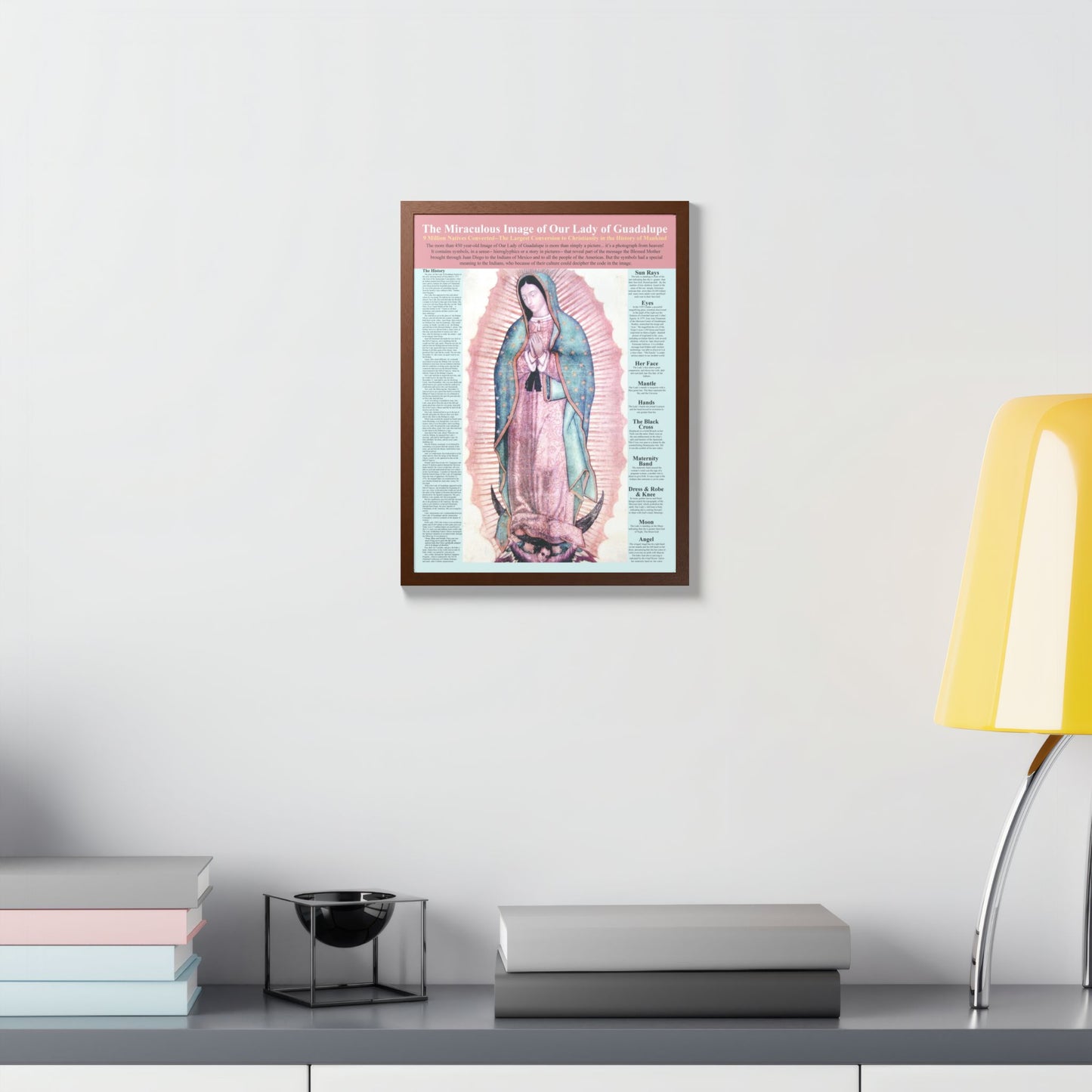 The Miraculous Our Lady of Guadalupe Catholic Poster -Framed