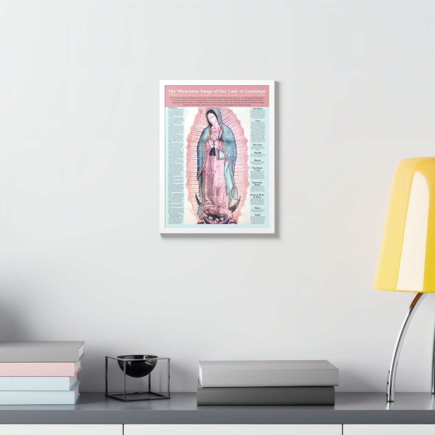 The Miraculous Our Lady of Guadalupe Catholic Poster -Framed