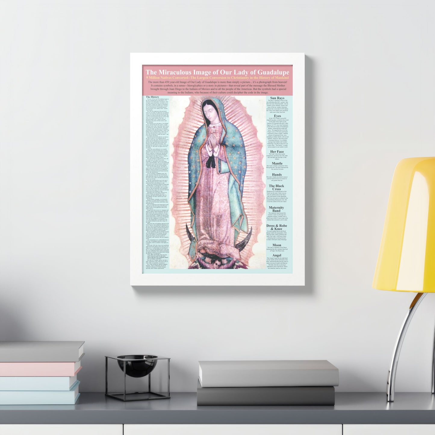 The Miraculous Our Lady of Guadalupe Catholic Poster -Framed