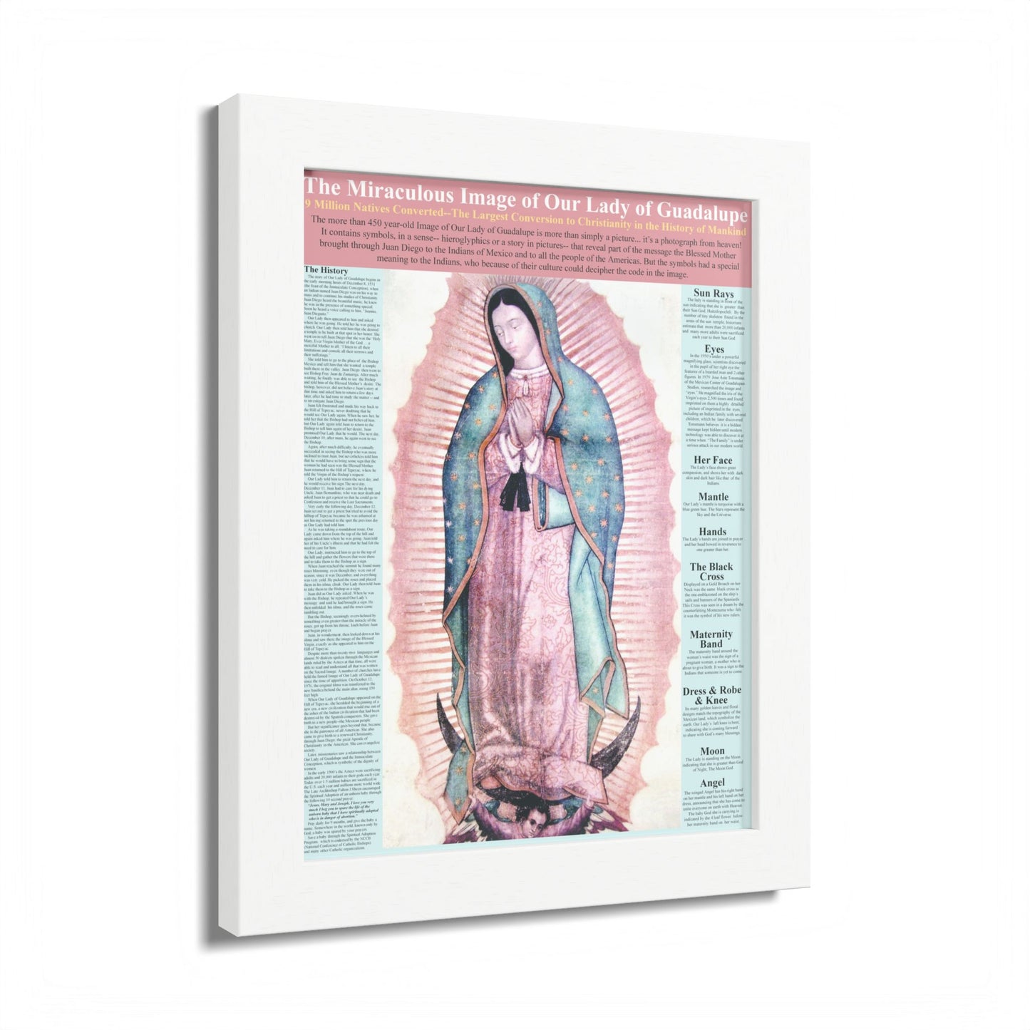 The Miraculous Our Lady of Guadalupe Catholic Poster -Framed