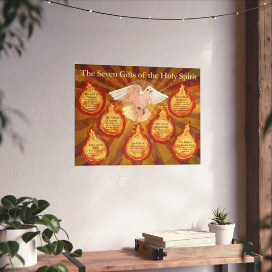 The Seven Gifts of the Holy Spirit Catholic Poster and Handouts - Prayer and Educational Tool